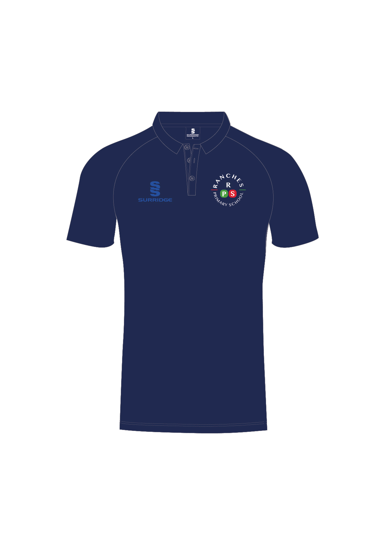 Ranches Primary School Male House Polo Shirt (Blue) - Surridge Sport